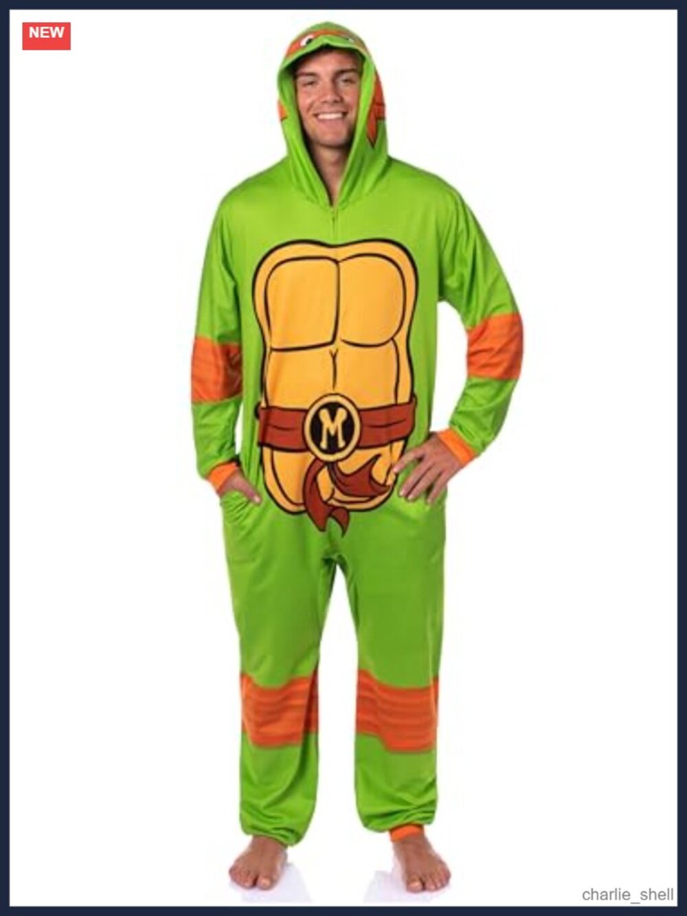 Adult TMNT Hooded Union Suit Costume Sleep Pajama